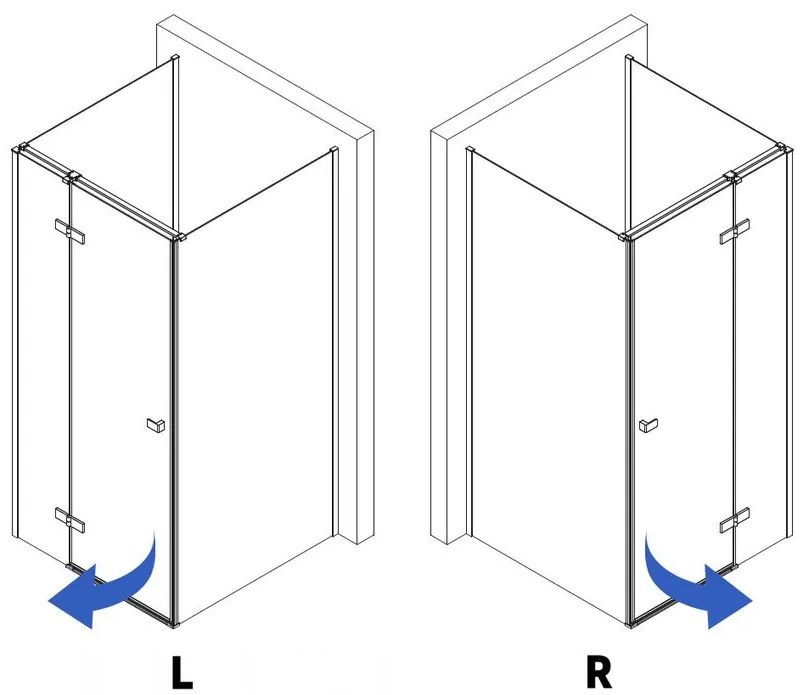 Cabina de dus Rea Atlas 90x80 cu deschidere pe stanga auriu periat