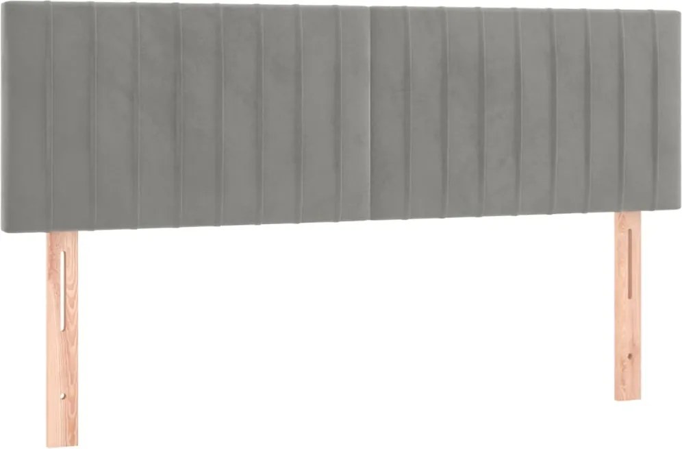 vidaXL Tăblii de pat, gri deschis, 144x5x78/88 cm, catifea