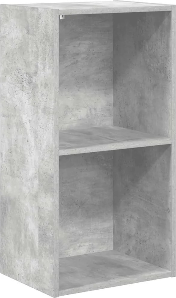 vidaXL Bibliotecă, 2 rafturi, gri beton, 40 x 30 x 76,5 cm, PAL