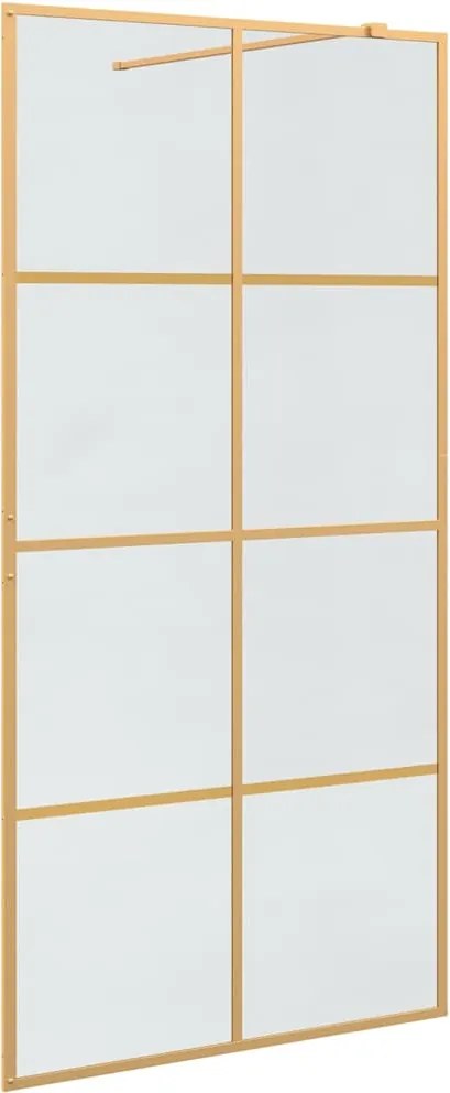 vidaXL Zid de duș walk-in Auriu 100 x 195 cm sticlă securizată