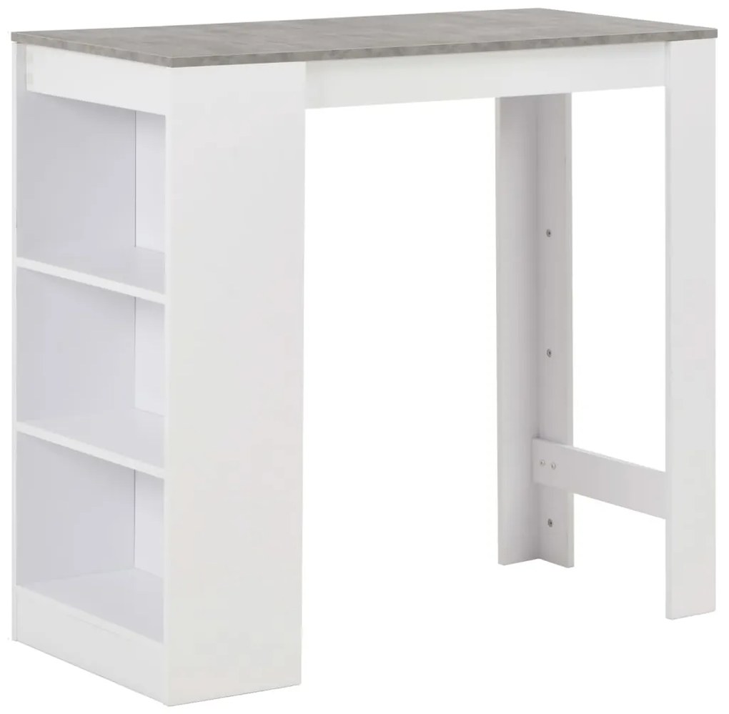 280214 vidaXL Masă de bar cu raft, alb, 110 x 50 x 103 cm