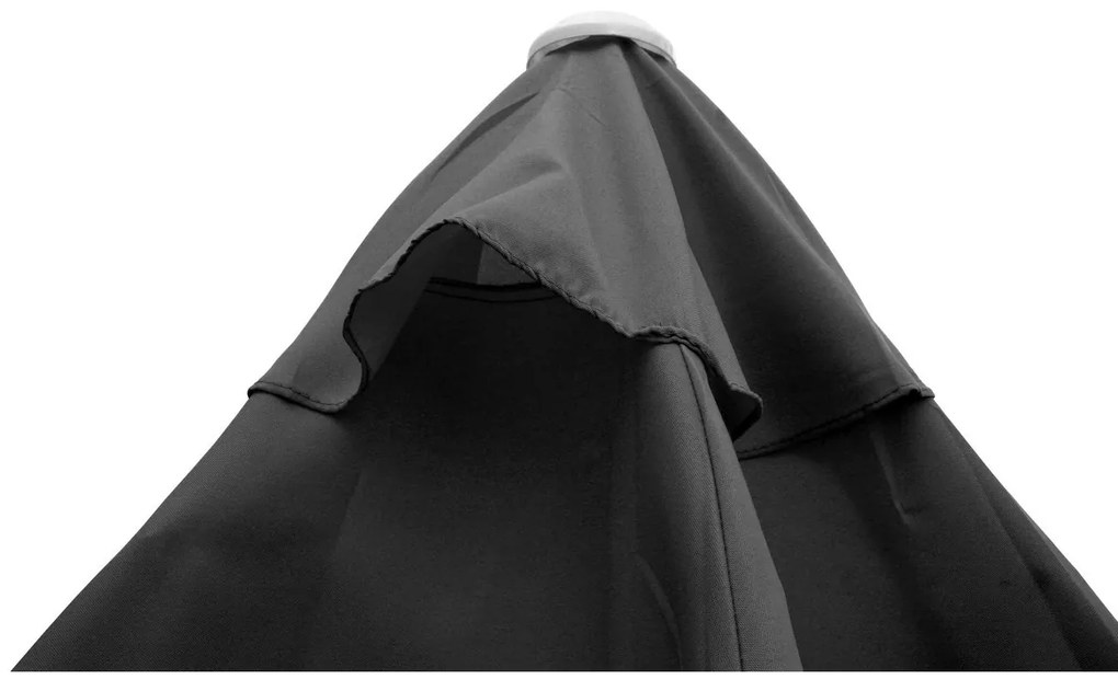 Happy Green Umbrelă de soare cu mâner, gri închis,diametru 230 cm