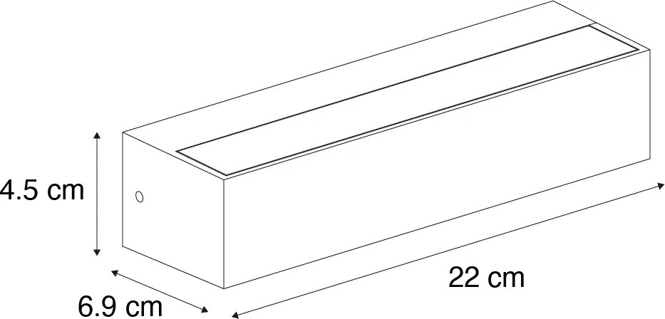 Aplică modernă neagră cu LED IP65 - Steph