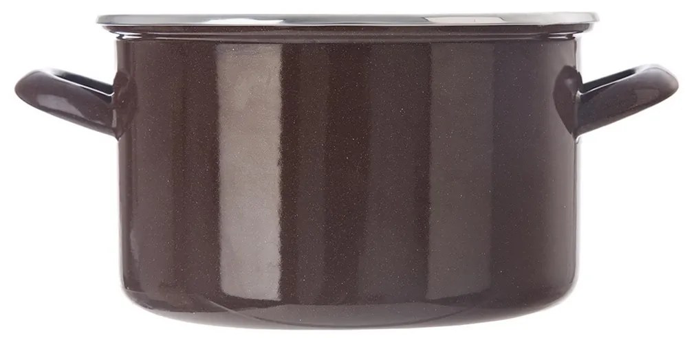 Orion Oală emailată cu margine Brown, 3 l, 3 l