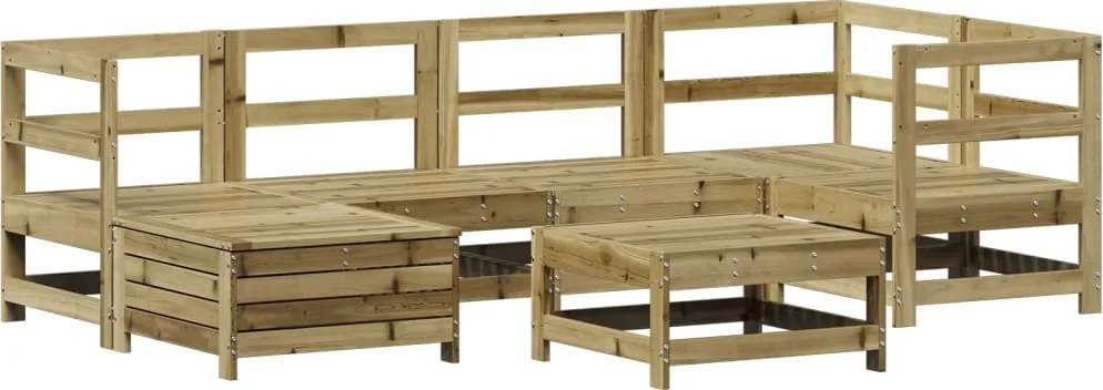 vidaXL Set canapea de grădină, 7 piese, lemn de pin tratat