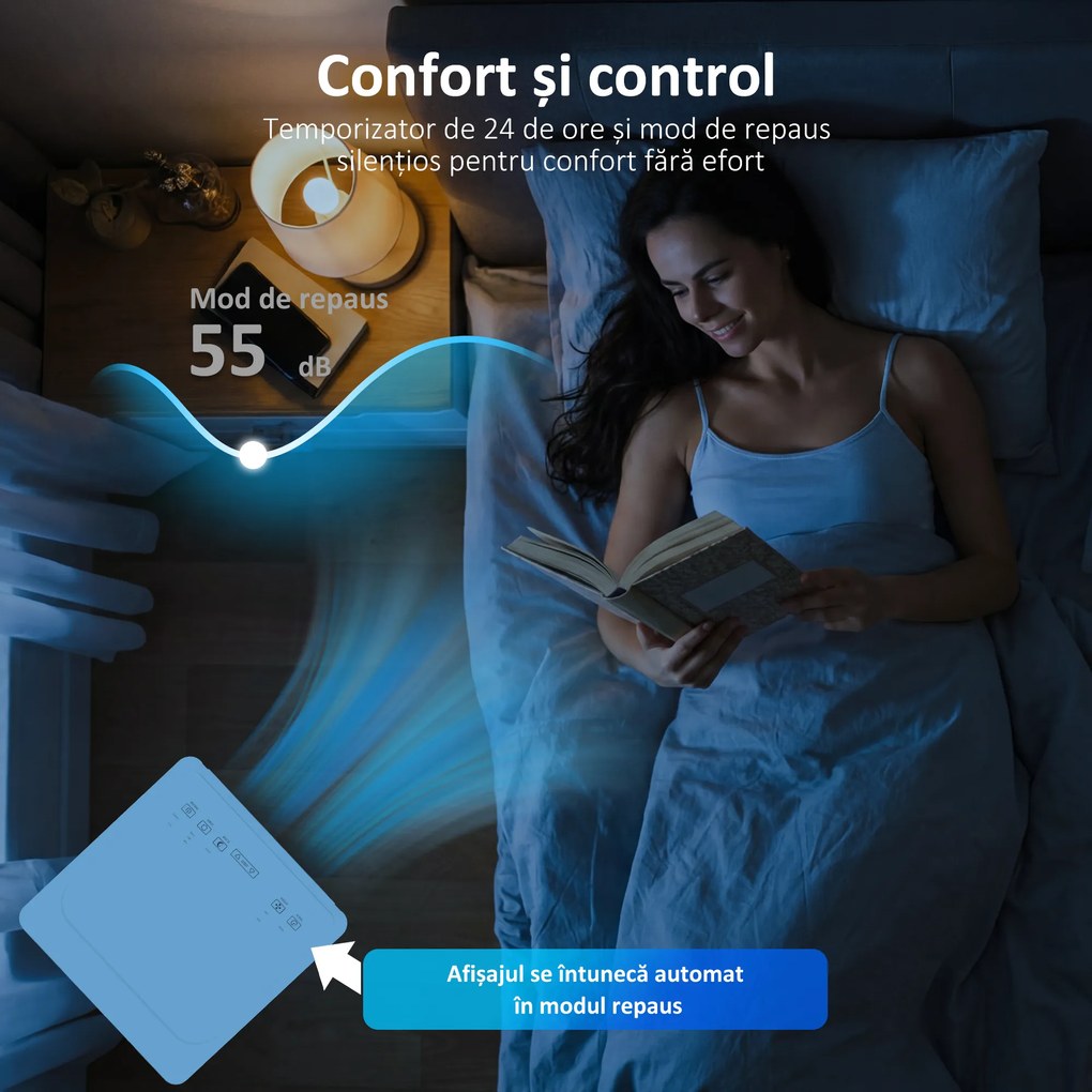 HOMCOM Aparat de Aer Condiționat Portabil 5000 BTU, Unitate 4-în-1: Răcire, Dezumidificare, Ventilator, Modul Sleep | Aosom Romania