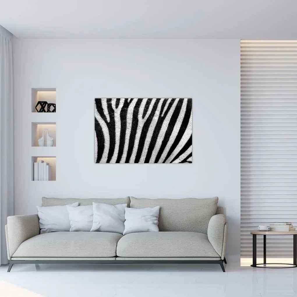 Tablou cu piele de zebră (90x60 cm)