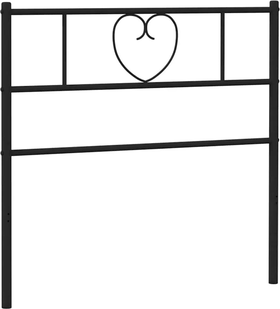 vidaXL Tăblie de pat de schimb metalică, negru, 75 cm