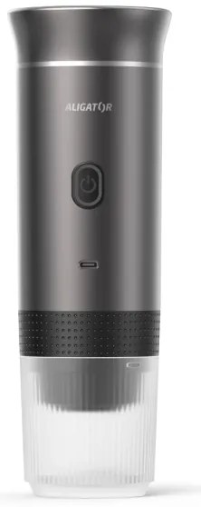 Aligator ACM002 - Cafetieră portabilă reîncărcabilă PortaCaffé 3în1 72W/7500 mAh gri