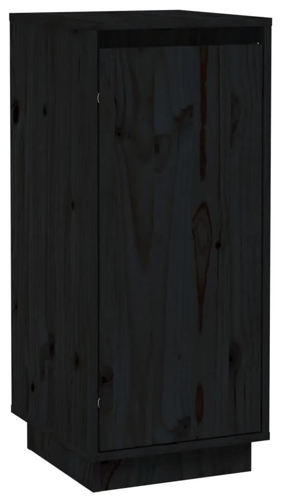 813358 vidaXL Servantă, negru, 31,5x34x75 cm, lemn masiv de pin