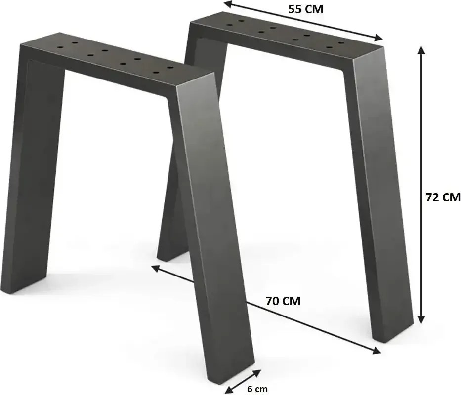 Picioare masa metal, Carpath Homs , Negru,55x70X72 cm