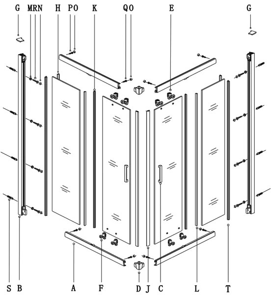 Cabina de dus Sanswiss, Ocelia, patrata, 80 x 80 cm, cu acces pe colt, crom lucios