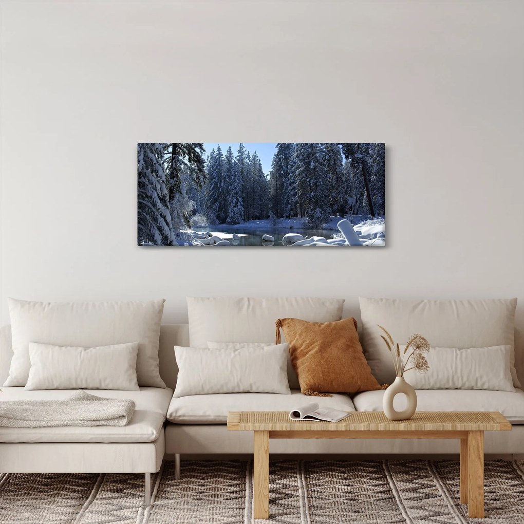Tablou pădurii înzăpezite (120x50 cm)
