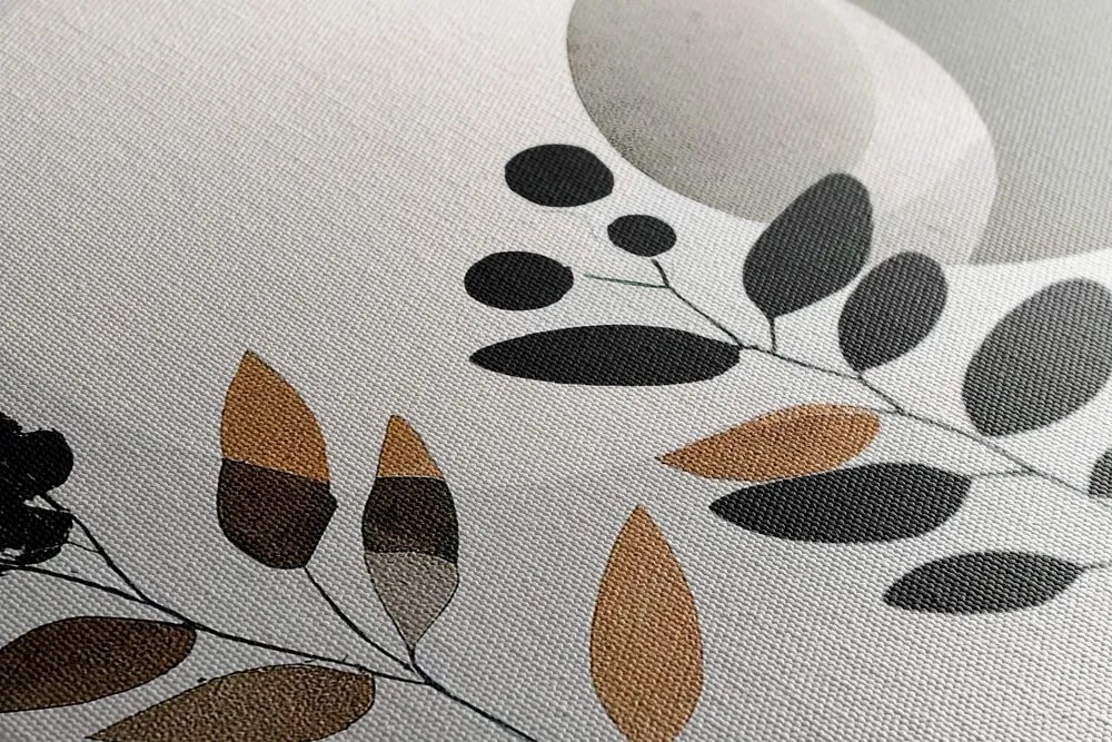 Tablou frunze minimaliste cu fundal boho