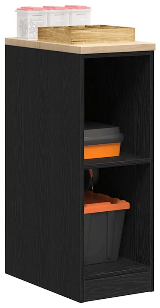 vidaXL Dulap depozitare garaj negru 30x51x85 cm lemn masiv de pin