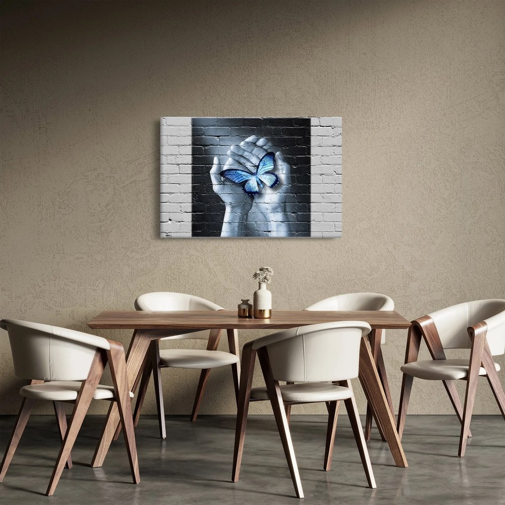 Tablou - Fluture pe perete (90x60 cm)