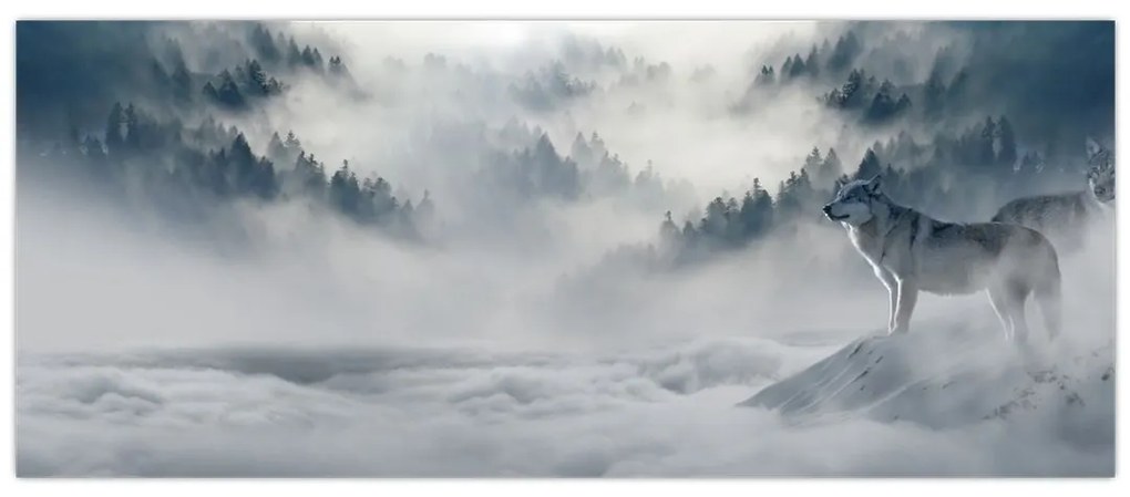 Tablou cu lupi (120x50 cm)