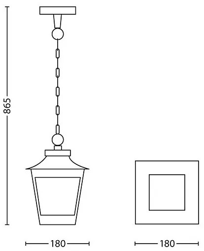 Lustră de exterior Philips 15406/86/PN HEDGE 1xE27/60W/230V IP44