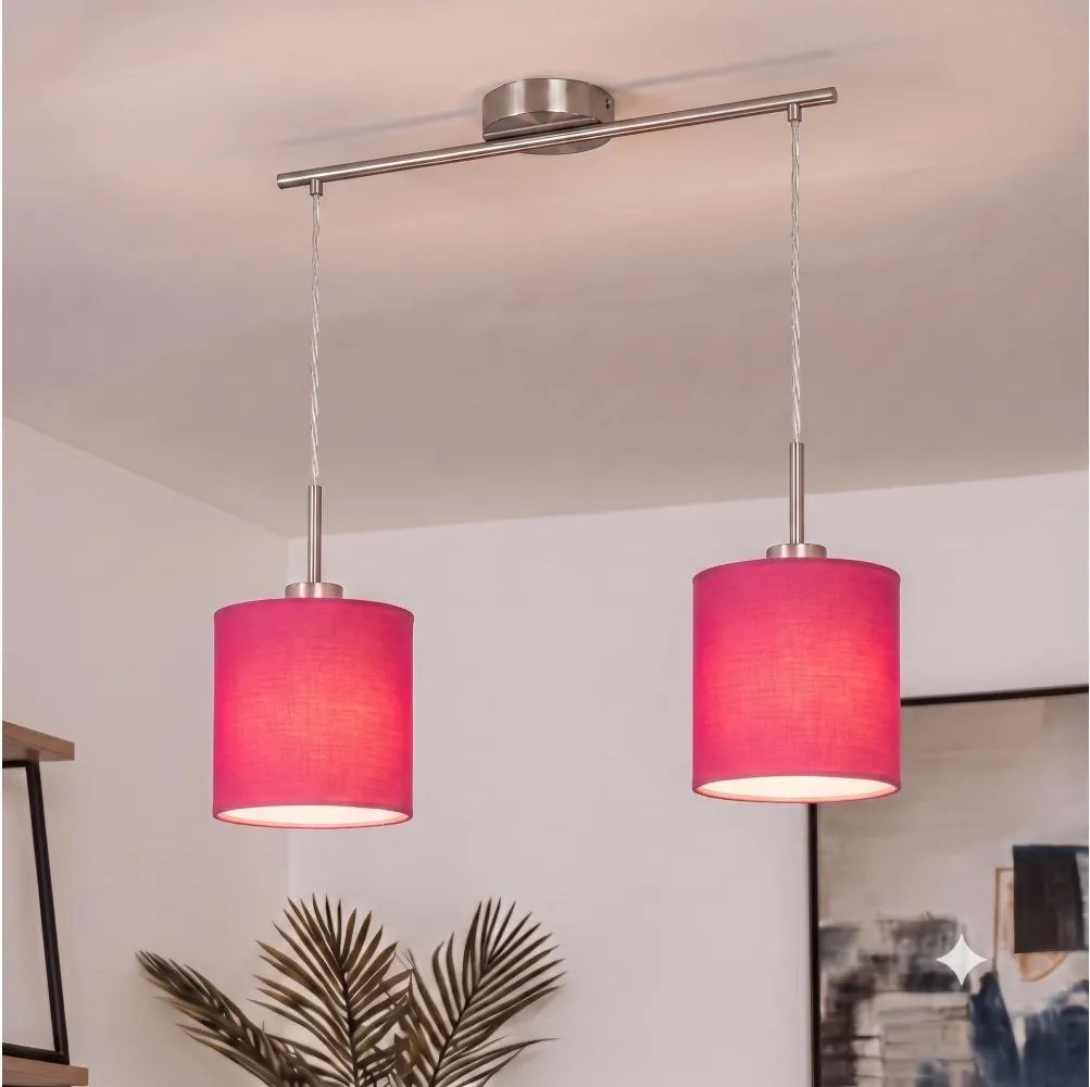 Brilagi - Lustră LED suspendată pe cablu NUBILA 2xE27/60W/230V roz