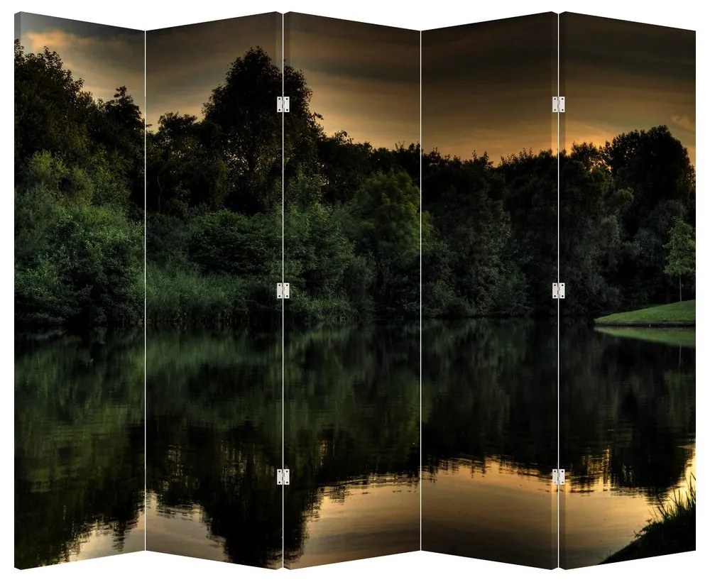 Paravan - lac în pădure (210x170 cm)