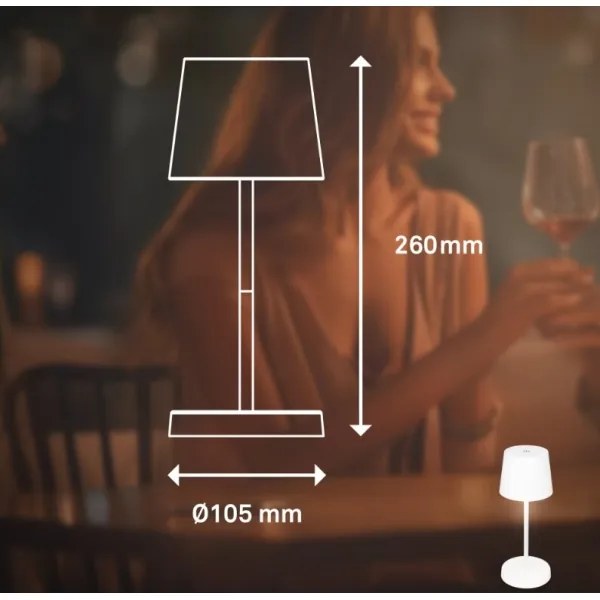 Lampă LED reîncărcabilă dimabilă de masă Briloner 7423016 LED/2,6W/5V IP44 alb