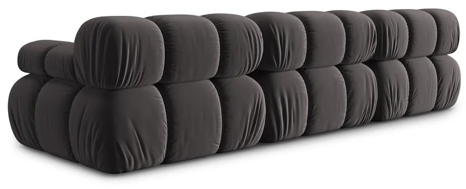 Canapea gri închis cu tapițerie din catifea 282 cm Bellis – Micadoni Home