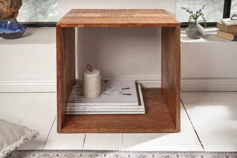 Masuta laterala din lemn Makassar 43cm Mango