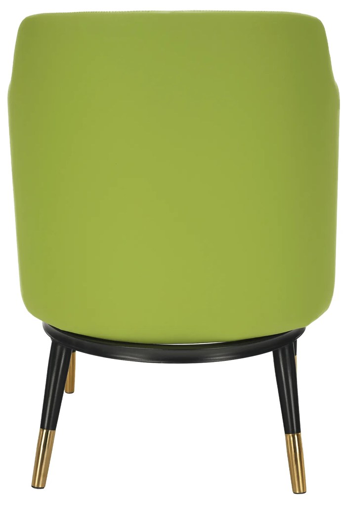 Fotoliu design, model alb-negru/ piele ecologică verde, EMREN