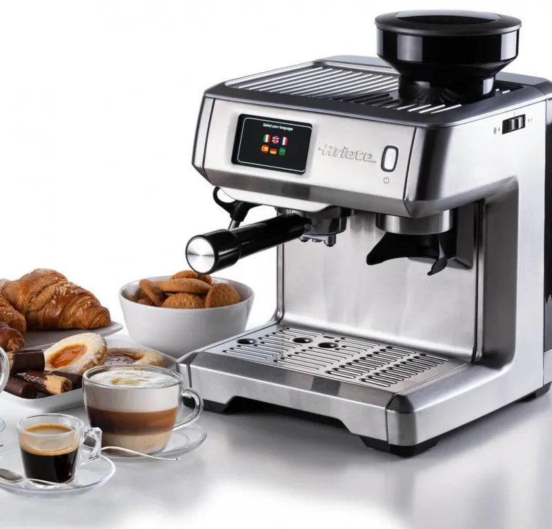 Espressor manual Ariete ESPRESSO METAL PRO 1312/10, 1600W, 15 bar, 2 L, Ecran tactil, Rasnita integrata cu 11 trepte, Otel inoxidabil, Inox