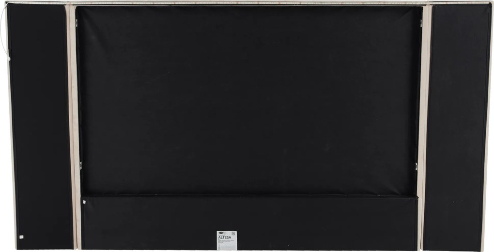 Pat cu somieră şi iluminare LED, 160x200, ţesătură Velvet bej, ALTESA
