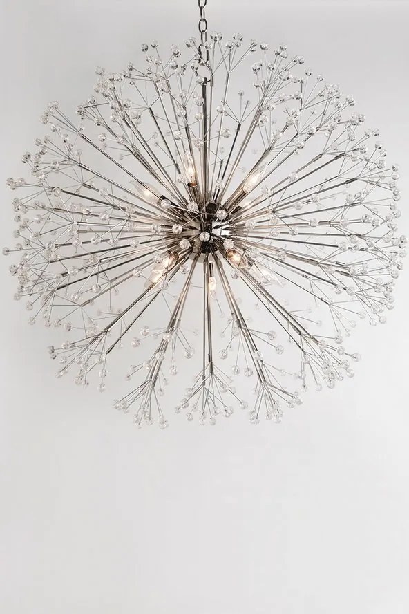 Candelabru LUX design modern DUNKIRK nichel lucios, cu 10 surse de lumina