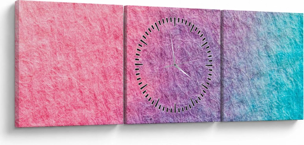 Tablou cu textură colorată (cu ceas) (90x30 cm)