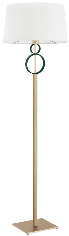 Lampadar, lampa de podea design modern Perseo crem, auriu, verde