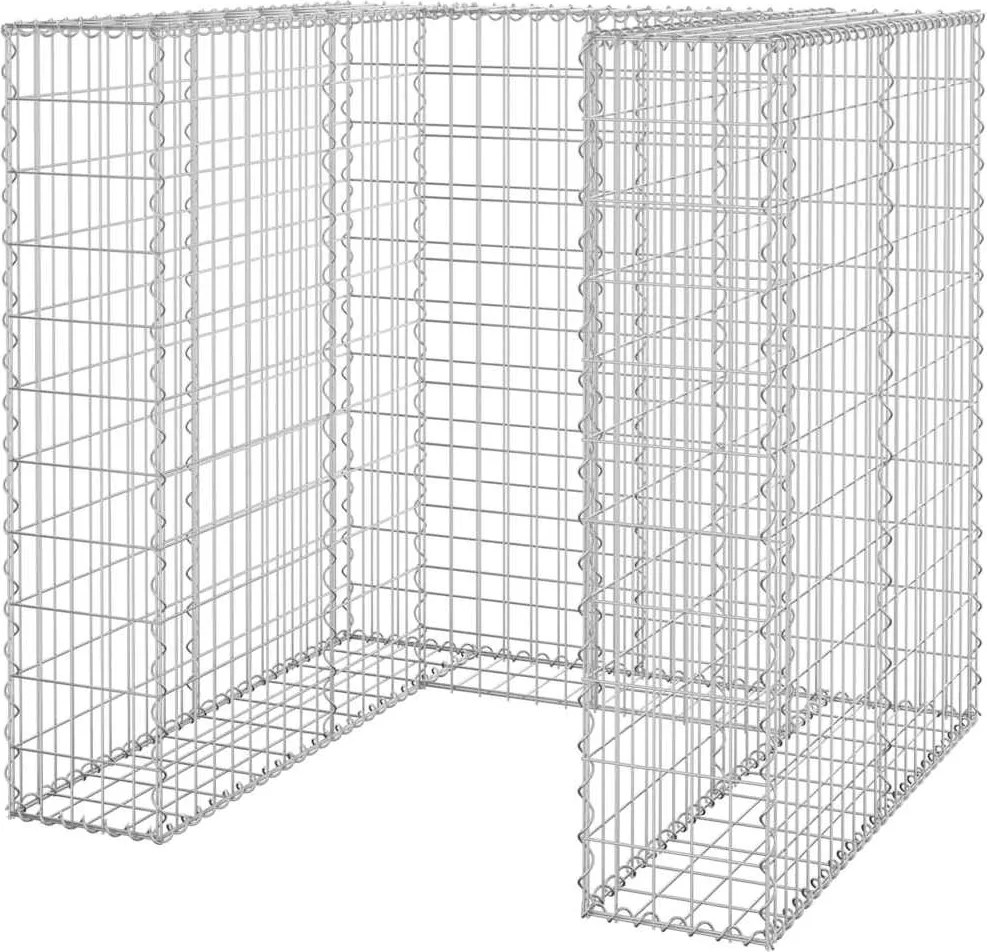 vidaXL Perete gabion pentru pubelă, 110x100x110 cm, oțel galvanizat