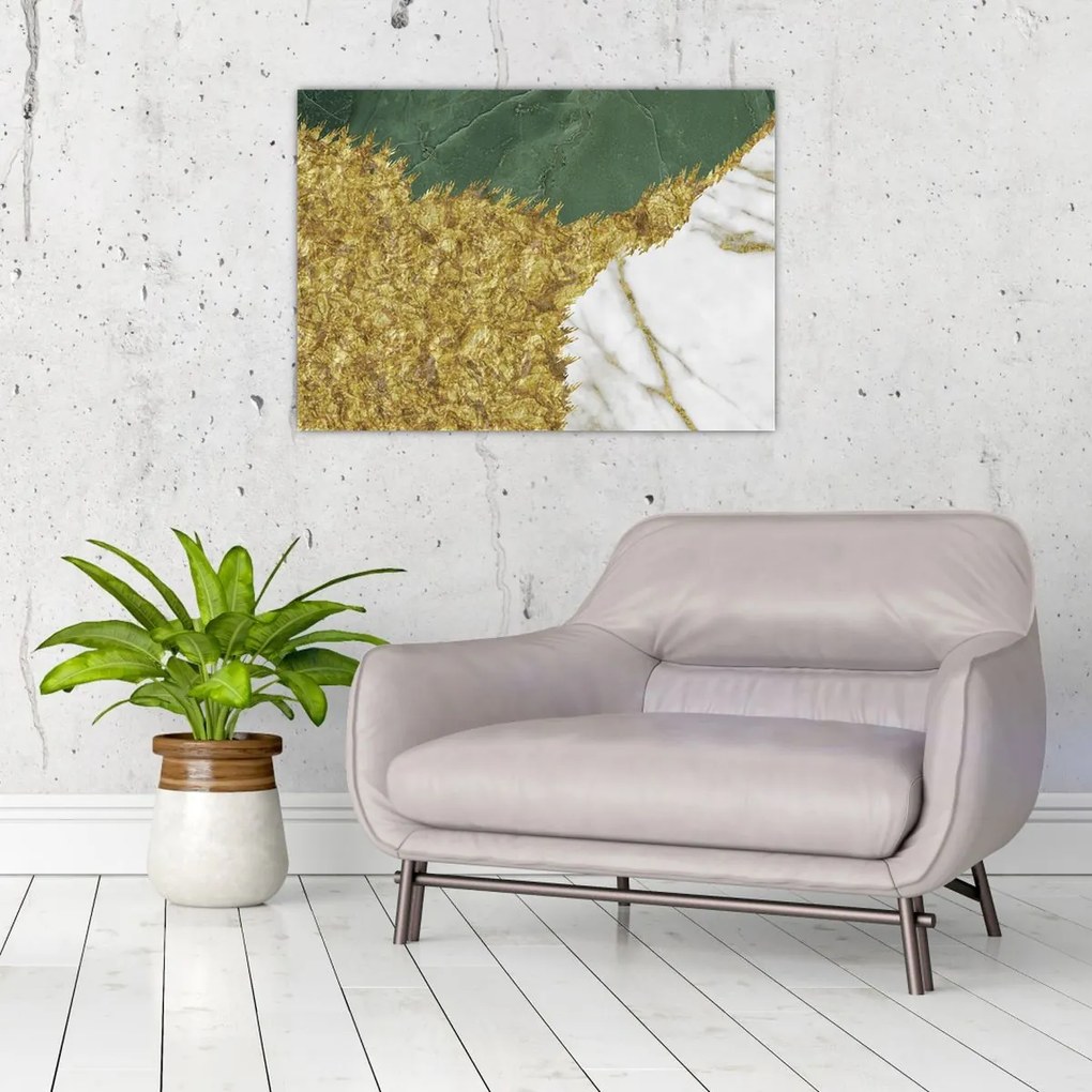 Tablou pe sticlă - Marmură verde N⁰2 (70x50 cm)