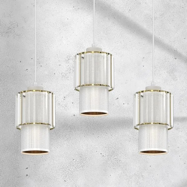 Lustră pe cablu BLANCO 3xE27/60W/230V albă