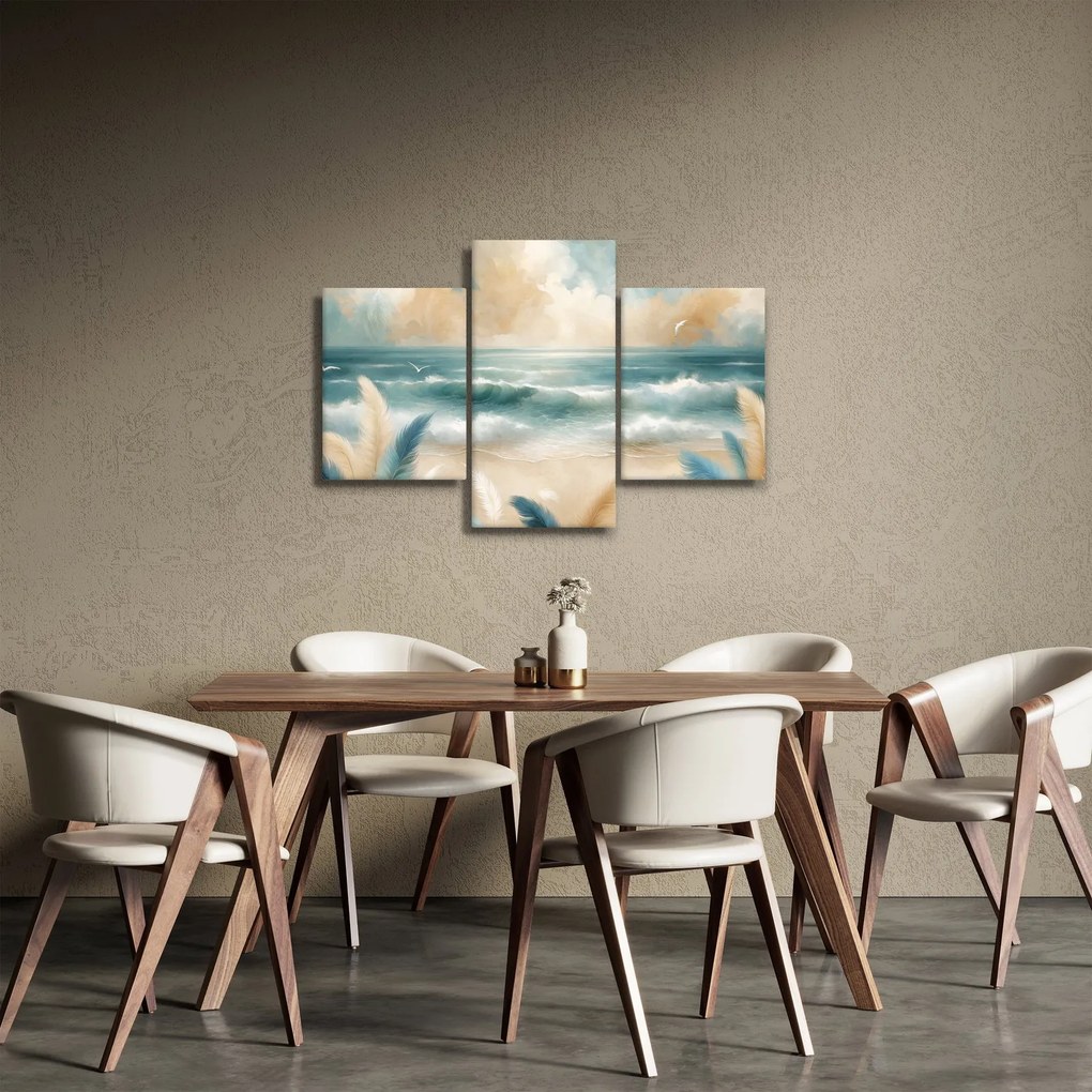 Tablou – Plajă pictată în culori delicate (90x60 cm)