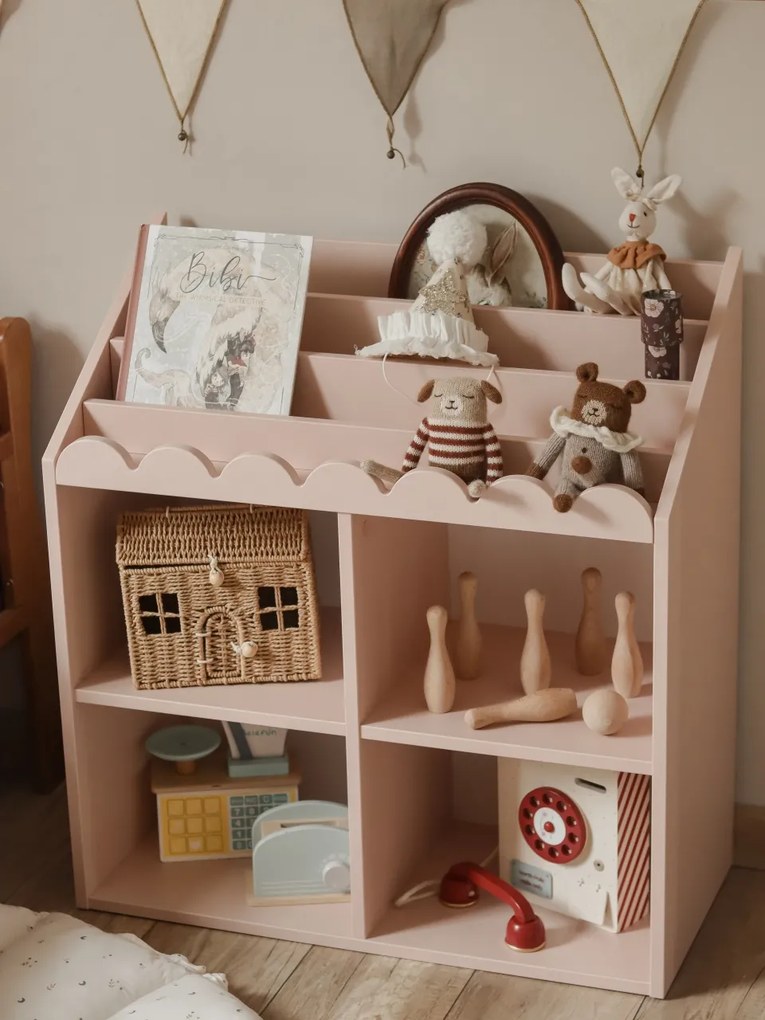 Biblioteca pentru copii Book Nook roz H76 cm