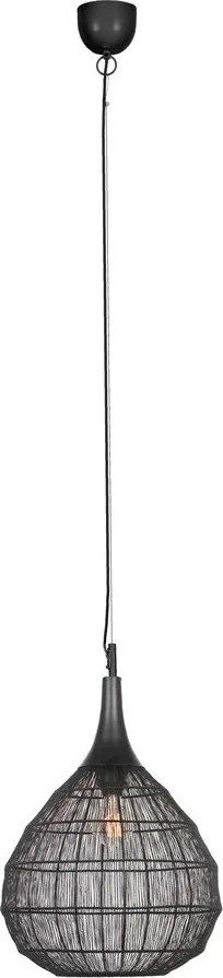 Lustră negru-mat cu abajur din metal Soraya – Trio