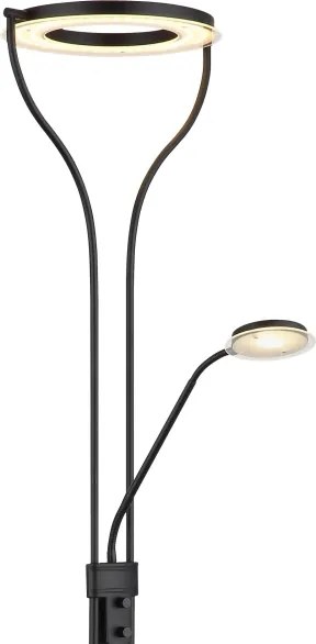 Globo 59038SD - Lampă de podea LED dimabilă EBRO 20W/230V + 4W 3000K neagră