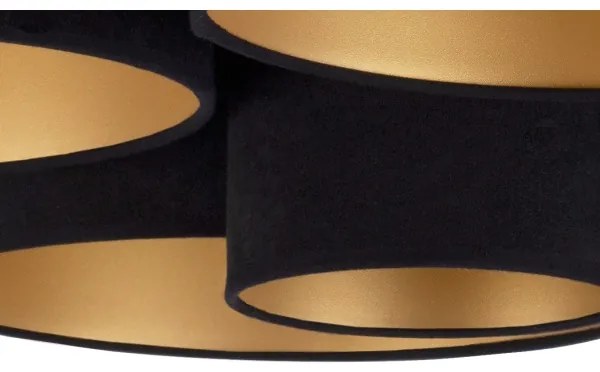 Duolla - Plafonieră ROLLER PENTO 5xE27/60W/230V negru/auriu