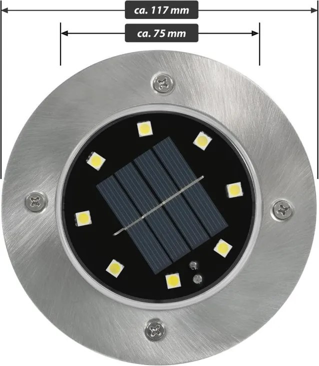 LED iluminat solar incorporat de grădină-Garth cu 3 LED-uri