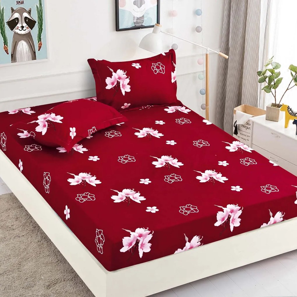 Lenjerie de pat 3 cu elastic 100% bumbac - a720 de la Onesleep