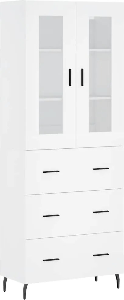 vidaXL Dulap înalt, alb, 69,5x34x180 cm, lemn compozit