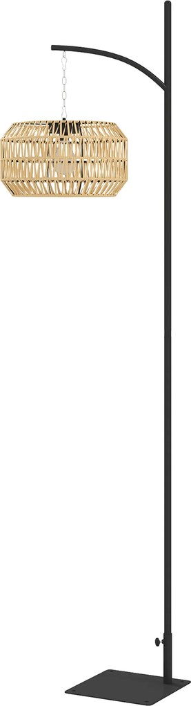 Outsunny Lampadar solar exterior rășină împletită, lampadar boem 178 cm, senzor de lumină, iluminare automată, galben | Aosom Romania