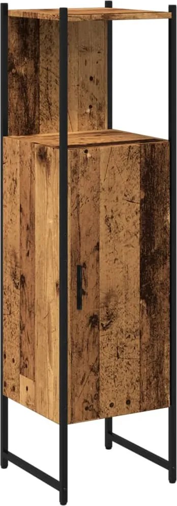 vidaXL Dulap pentru baie, lemn vechi, 33x33x120,5 cm, lemn prelucrat