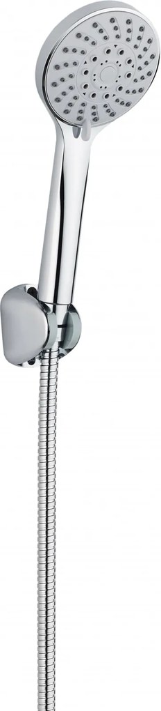 Baterie cada inox cu furtun, suport si para de dus, Genius Foglia