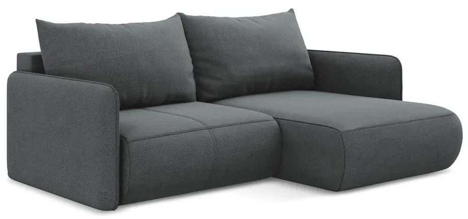 Colțar gri extensibil/cu spațiu de depozitare (cu colț pe partea dreaptă) Nanea – Makamii