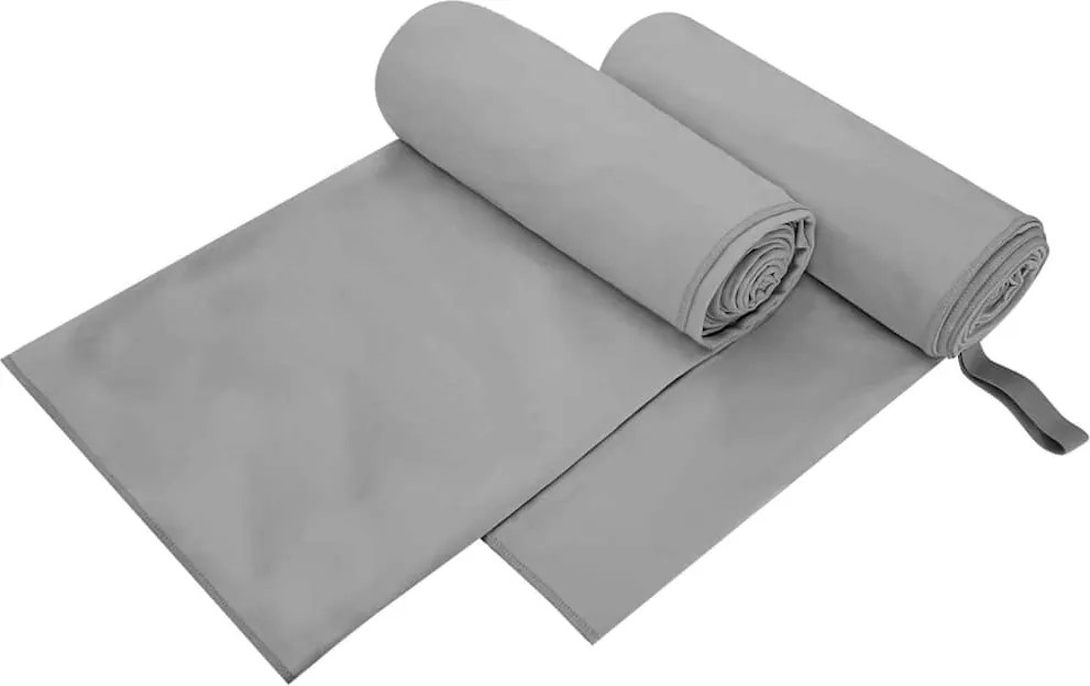 vidaXL Prosoape Sport 2 pcs Gri închis 200 x 100 cm