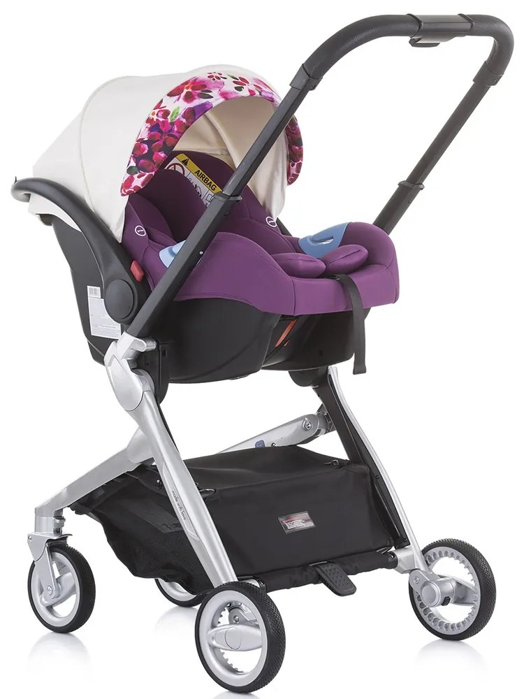Carucior Chipolino Emotion 3 in 1 white flowers